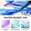 Arteza Real Brush Pens, 48 Colors for Watercolor Painting with Flexible Nylon Brush Tips, Paint Markers for Coloring, Calligraphy and Drawing with Water Brush for Artists and Beginner Painters