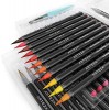 Arteza Real Brush Pens, 48 Colors for Watercolor Painting with Flexible Nylon Brush Tips, Paint Markers for Coloring, Calligraphy and Drawing with Water Brush for Artists and Beginner Painters