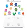 FITINDEX Bluetooth Body Fat Scale, Smart Wireless BMI Bathroom Weight Scale Body Composition Monitor Health Analyzer with Smartphone App for Body Weight, Fat, Water, BMI, BMR, Muscle Mass - White