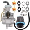 PZ20 Carburetor for Kazuma Baja 50cc 70cc 90cc 110cc 125cc TaoTao 110B NST SunL Chinese Quad 4 Stroke ATV 4 Wheeler Go Kart Dirt Bike Honda CRF50F XL75 CRF80F XR50R with Air Fuel Filter
