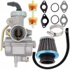 PZ20 Carburetor for Kazuma Baja 50cc 70cc 90cc 110cc 125cc TaoTao 110B NST SunL Chinese Quad 4 Stroke ATV 4 Wheeler Go Kart Dirt Bike Honda CRF50F XL75 CRF80F XR50R with Air Fuel Filter