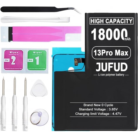 Replacement Battery Used for iPhone 13 Pro Max,18000mAh 0 Cycles, Compatible A2643 A2484 A2641 A2644 A2645 Includes Full Repair Tools 