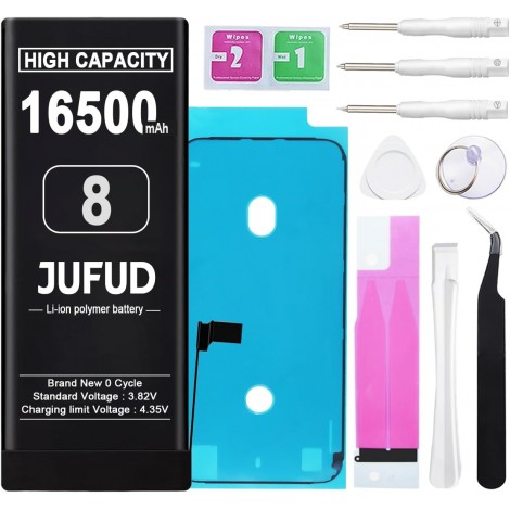 16500mAh Replacement Battery Used for iPhone 8/8G, High-Capacity 0 Cycle Li-Polymer Battery - Compatible with Models A1863 A1905 A1906 Includes Full Repair Kit