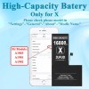 Replacement Battery Used for iPhone X,16800mAh 0 Cycles, Compatible A1865 A1901 A1902 Includes Full Repair Tools 