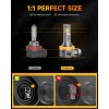 FAHREN Upgraded H11/H9/H8 Light Bulb, 40000LM Ultra-Bright Real 1:1 Mini Size H11, 6500K Cool White H11 light, Quick Install No Adapter Needed, Pack of 2
