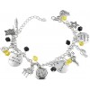Blingsoul Disc Silver Charm Bracelet for Women - Broadway Hamiltn Musical Gifts Jewelry