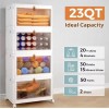 4-Tier Stackable Storage Bins with Lid,Foldable Plastic Drawer Storage with Magnetic Doors & Wheels,Closet Organizers and Storage for Living Room, Office, Dorm